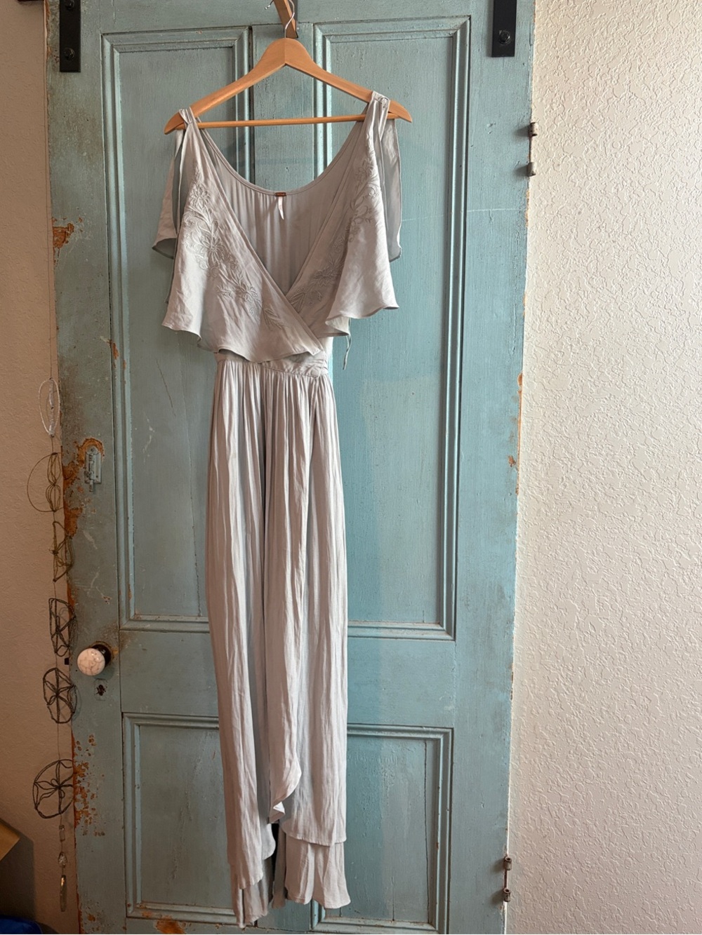 Free People Small Wrap Maxi/High Low Dress grey guc
